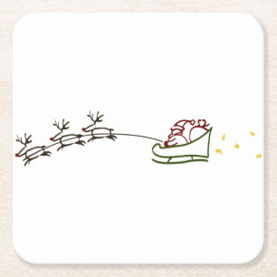 Dessous-de-verre Carré En Papier Santas Sleigh