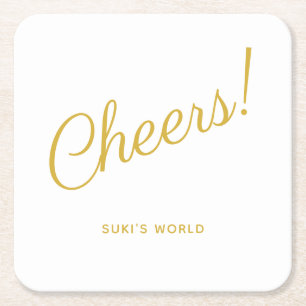 Dessous-de-verre Carré En Papier Santé! Or élégant
