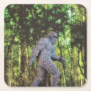 Dessous-de-verre Carré En Papier Sasquatch (Bigfoot) dans la nature