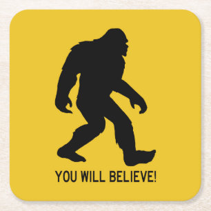 Dessous-de-verre Carré En Papier Sasquatch (Bigfoot) Vous Croirez!