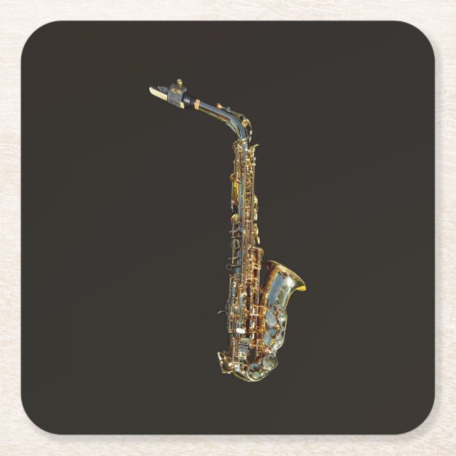 Dessous-de-verre Carré En Papier Saxophone (Devant)