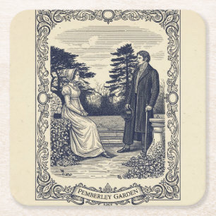 Dessous-de-verre Carré En Papier Scène de Darcy & Elizabeth