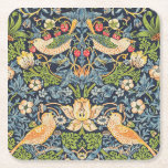 Dessous-de-verre Carré En Papier Schéma floral William Morris Strawberry Thief<br><div class="desc">Dessous de verre de papier de motifs floraux William Morris Strawberry Thief</div>