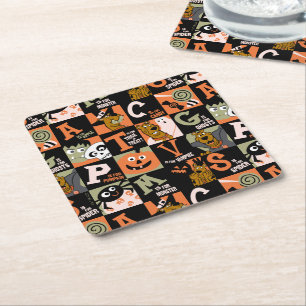 Dessous-de-verre Carré En Papier Scooby-Doo   Motif Halloween