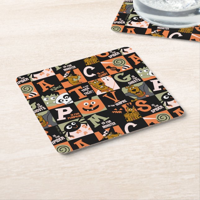 Dessous-de-verre Carré En Papier Scooby-Doo | Motif Halloween (Incliné)