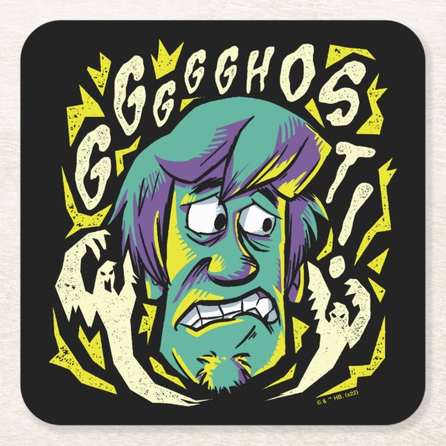 Dessous-de-verre Carré En Papier Scooby-Doo | Shaggy effrayée (Devant)