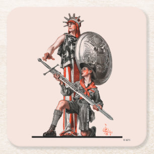 Dessous-de-verre Carré En Papier Scout et liberté de garçon