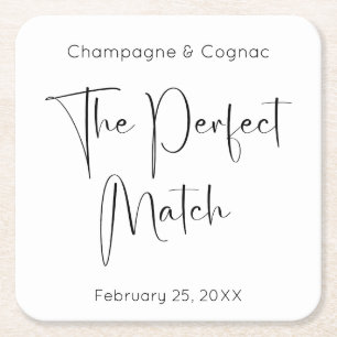 Dessous-de-verre Carré En Papier Script moderne Le Wedding shower parfait
