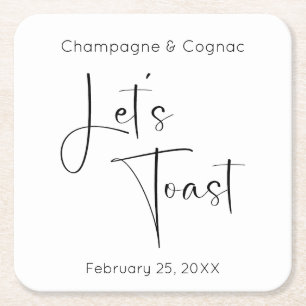 Dessous-de-verre Carré En Papier Script moderne Wedding shower de toast