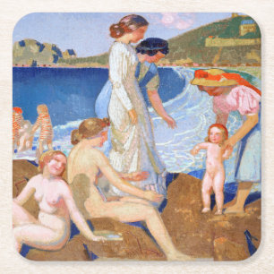 Dessous-de-verre Carré En Papier Sea Bathing, Maurice Denis