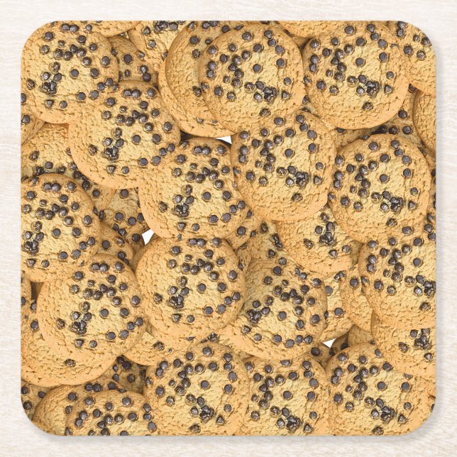 Dessous-de-verre Carré En Papier Seamless Realistic Cookie Pattern Coasters (Devant)