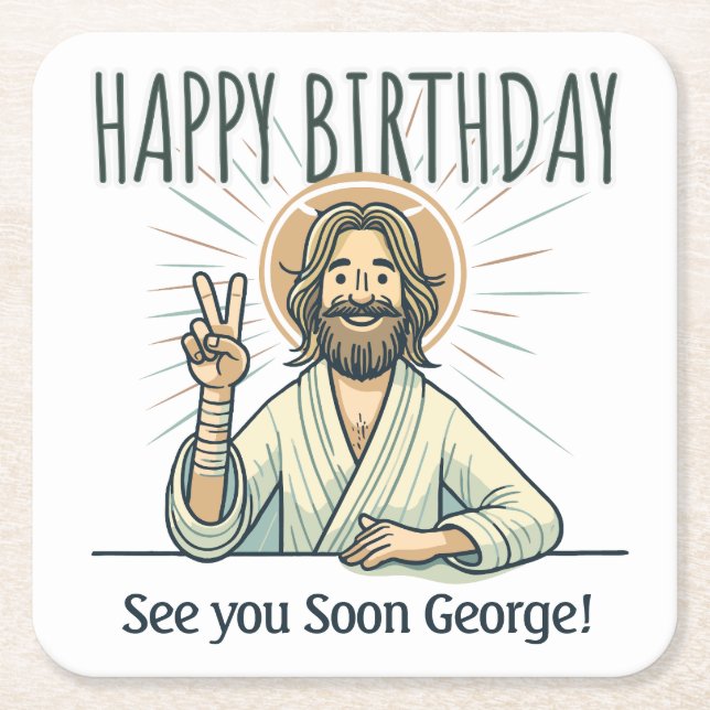 Dessous-de-verre Carré En Papier "See you soon", Birthday gift, 55 (Devant)