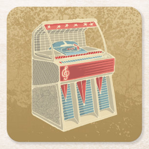 Dessous-de-verre Carré En Papier Sélection Jukebox Grunge