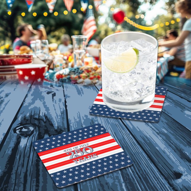 Dessous-de-verre Carré En Papier Semiquincentennial Navy Stars & Stripes 250 Years (Créateur téléchargé)