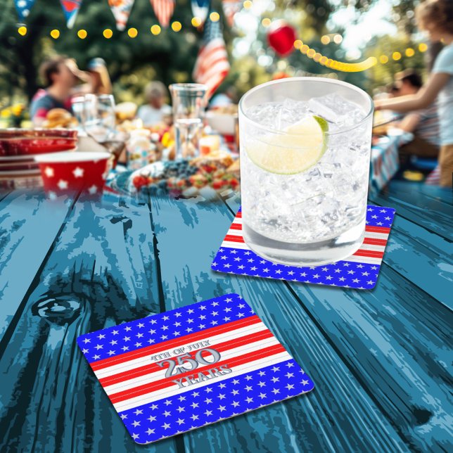 Dessous-de-verre Carré En Papier Semiquincentennial Stars & Stripes 250 Ans (Créateur téléchargé)
