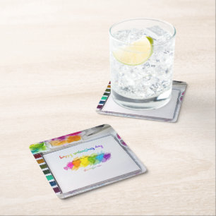 Dessous-de-verre Carré En Papier Sentiment de la Saint-Valentin LGBTQ+ gay de Slipp