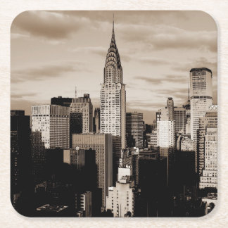 Dessous-de-verre Carré En Papier Sepia New York City - Croquis