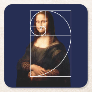 Dessous-de-verre Carré En Papier Séquence Leonardo da Vinci Mona Lisa Fibonacci