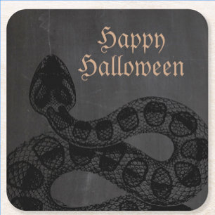 Dessous-de-verre Carré En Papier Serpent d'Halloween
