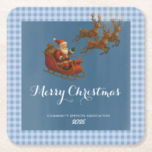 Dessous-de-verre Carré En Papier Serviette en papier Joyeux Noël Père Noël Renne