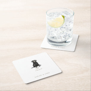 Dessous-de-verre Carré En Papier Serviettes de mariage personnalisées pour animaux