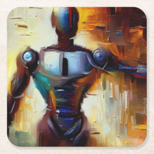 Dessous-de-verre Carré En Papier SF - Héros de l'intelligence artificielle 1