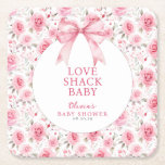 Dessous-de-verre Carré En Papier Shabby Chic Coquette Pink Love Shack Baby shower<br><div class="desc">Shabby Chic Coquette Pink Love Shack Baby Paper Dessous de verre - Célébrez l'arrivée prochaine de votre petite fille avec notre élégant Shabby Chic Coquette Pink Love Shack Baby shower Paper Dessous de verre. Cette collection de Baby showers sophistiquée présente des roses d'aquarelle rose délicat, avec un arc de coquette...</div>