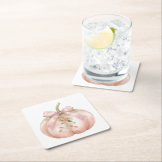 Dessous-de-verre Carré En Papier Shabby Chic Rose Floral Citrouille Coquette Automn