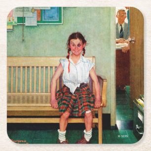 Dessous-de-verre Carré En Papier Shiner ou à l'extérieur du bureau du directeur