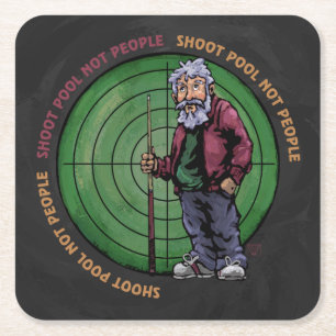 Dessous-de-verre Carré En Papier Shoot pool Not People