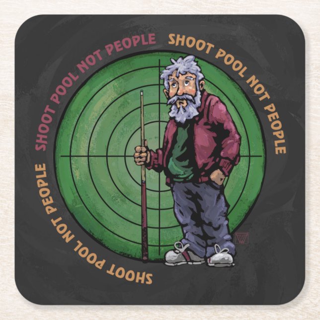 Dessous-de-verre Carré En Papier Shoot pool Not People (Devant)