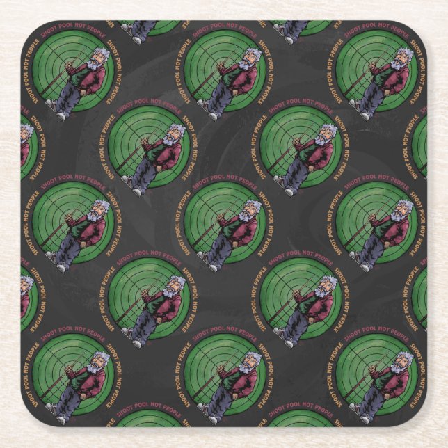 Dessous-de-verre Carré En Papier Shoot pool Not People (Devant)