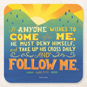 Dessous-de-verre Carré En Papier Si n'importe qui souhaite venir après moi