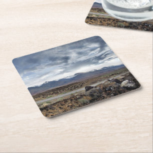 Dessous-de-verre Carré En Papier Sierra Nevada Montagnes de la vallée d'Owens