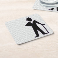 Silhouette de l'homme dansant avec chapeau supérie