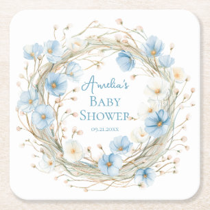 Dessous-de-verre Carré En Papier Silly Goose Fleur Sauvage Bleue Dessous de Verre e