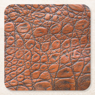 Dessous-de-verre Carré En Papier simili cuir aspect crocodile