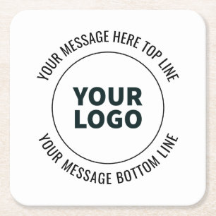 Dessous-de-verre Carré En Papier Simple à remplacer par votre logo ou image