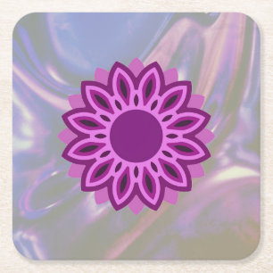 DESSOUS-DE-VERRE CARRÉ EN PAPIER SIMPLE COLORÉ MODERNE CADEAU FILLE SOEUR MOM L