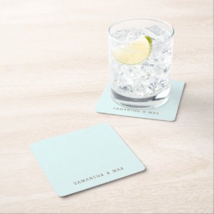 Dessous-de-verre Carré En Papier Simple mariage moderne personnalisé Seafoam