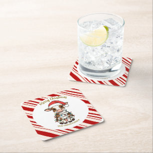 Dessous-de-verre Carré En Papier Simple modèle moderne de vache de Noël veau bœuf