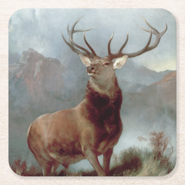 Dessous-de-verre Carré En Papier Sir Edwin Landseer | Monarque du Glen, 1851 (Devant)