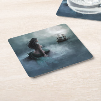 Dessous-de-verre Carré En Papier Sirène et navire pirate