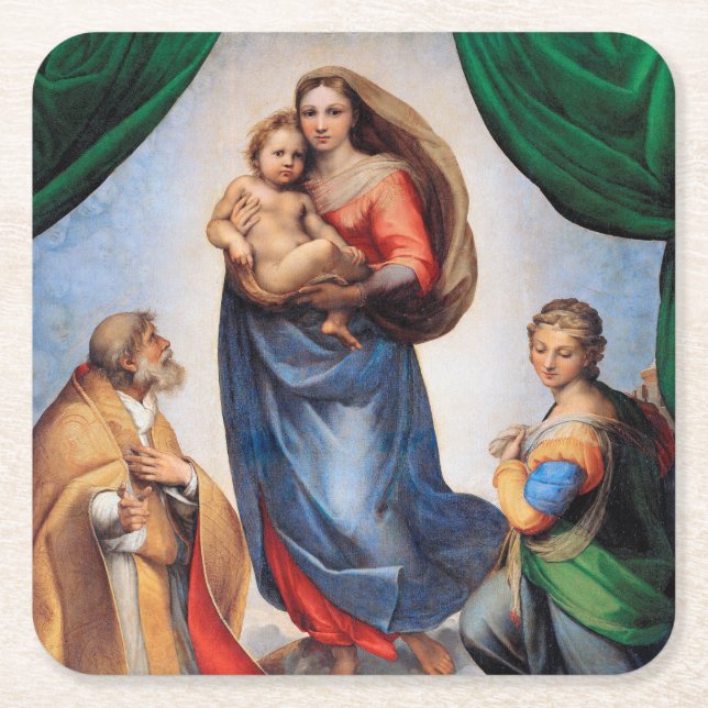 Dessous-de-verre Carré En Papier Sistine Madonna (Devant)