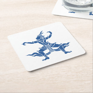 Dessous-de-verre Carré En Papier SIX Danseuse thaïlandaise ⚠ Thaïlande ⚠