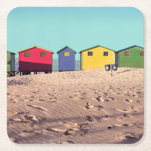 Dessous-de-verre Carré En Papier Six huttes colorées   Cape Town, Afrique du Sud d