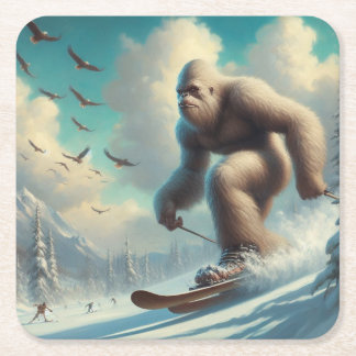 Dessous-de-verre Carré En Papier Ski Bigfoot