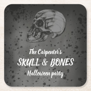 Dessous-de-verre Carré En Papier Skull & Bones Halloween