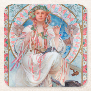 Dessous-de-verre Carré En Papier Slavia, Mucha