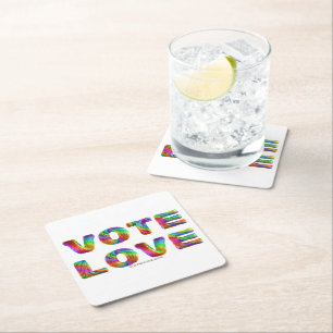 Dessous-de-verre Carré En Papier SlipperyJoe vote amour égalité fourrure de couleur